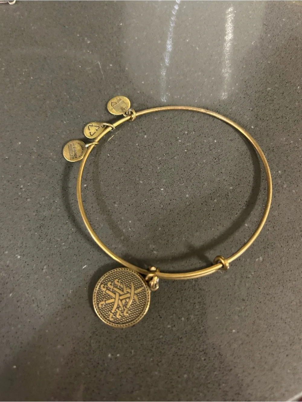 Alex and Ani Gold-Tone Sword Charm Bangle Bracelet